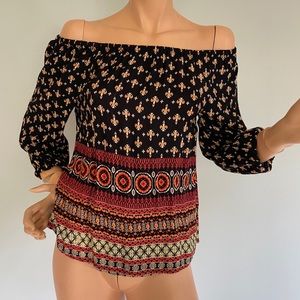 Boohoo Gypsy print blouse
